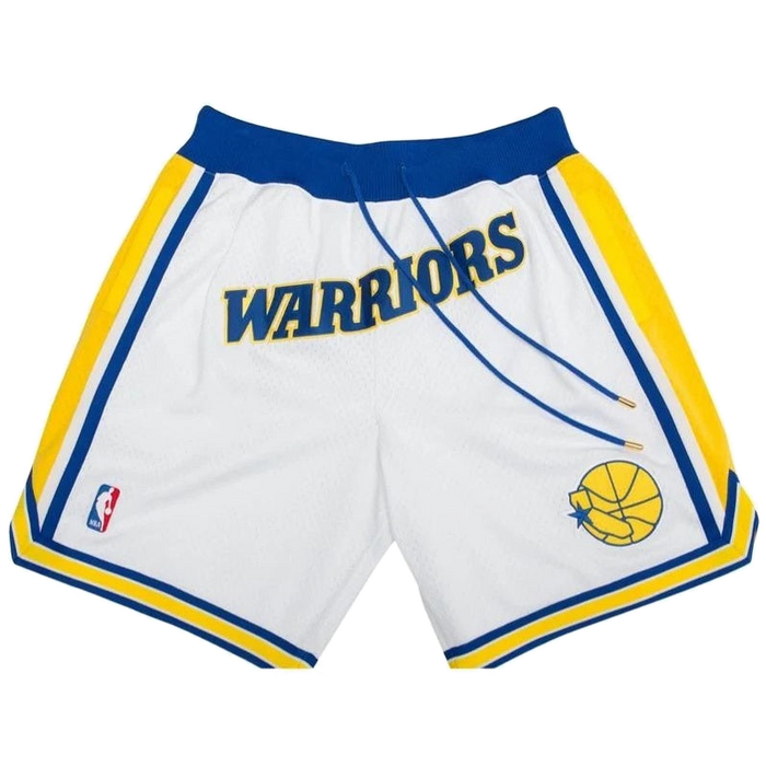 מכנסי NBA קצרים גולדן סטייט Just don לבן כחול צהוב