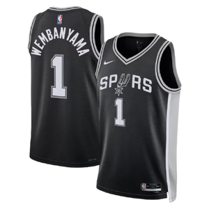 גופיית NBA סן אנטוניו ספרס שחורה - ויקטור וומבניאמה חזית