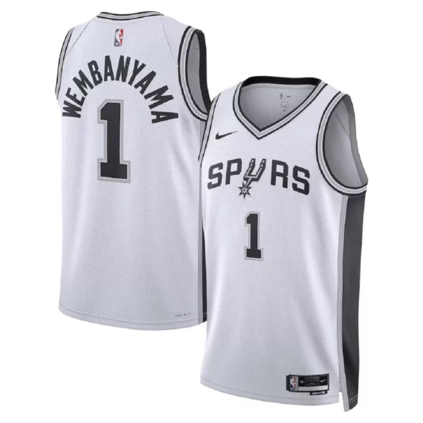 גופיית NBA סן אנטוניו ספרס לבנה - ויקטור וומבניאמה
