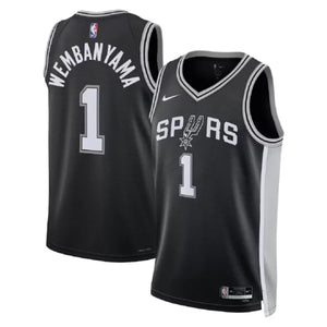 גופיית NBA סן אנטוניו ספרס שחורה - ויקטור וומבניאמה