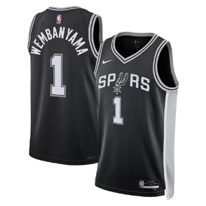 גופיית NBA סן אנטוניו ספרס שחורה - ויקטור וומבניאמה גב