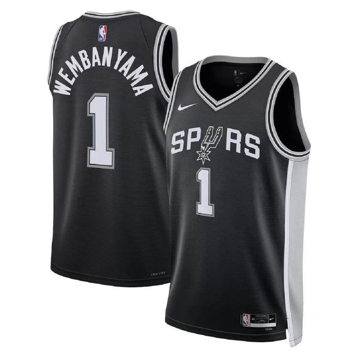 גופיית NBA סן אנטוניו ספרס שחורה - ויקטור וומבניאמה גב