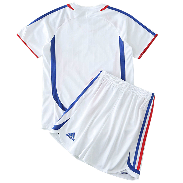 חליפת כדורגל רטרו לילדים צרפת חוץ 2006 גב