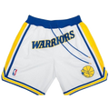 מכנסי NBA קצרים גולדן סטייט Just don לבן כחול צהוב
