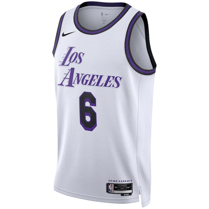 גופיית NBA לוס אנג’לס לייקרס לבן סגול תמונה 2