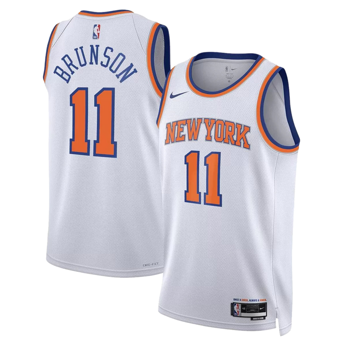 גופיית NBA ניו יורק ניקס לבנה - ג'יילן ברונסון תמונה 2