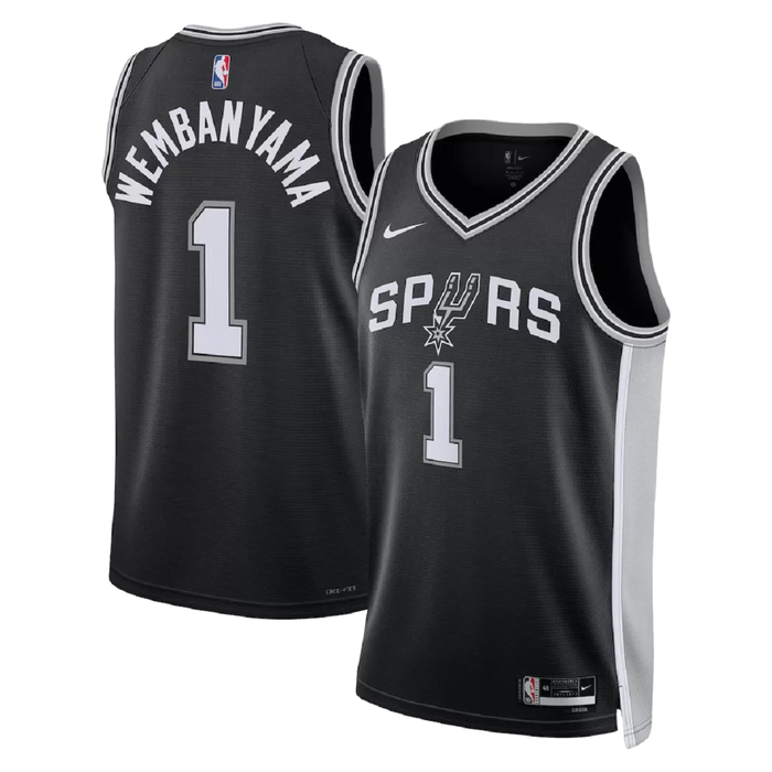 גופיית NBA סן אנטוניו ספרס שחורה - ויקטור וומבניאמה תמונה 2